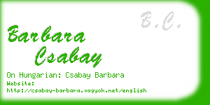 barbara csabay business card